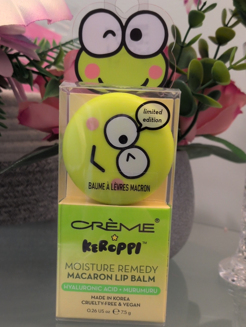 Crème x Keroppi Macaron Lip Balm - Matcha Vanilla Latte